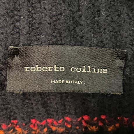 【TOMORROWLAND取り扱い】MADE IN ITALY製 roberto collina コットンハイネックニットセーター ブラック 46サイズ