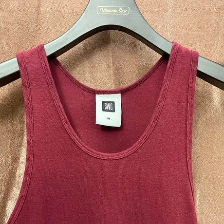 MADE IN JAPAN製 SWAGGER 刺繡入りタンクトップ ワイン Mサイズ