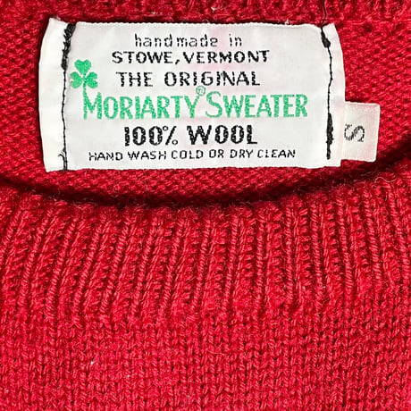 MADE IN USA製 MORIARTY SWEATER ノルディック柄ハンドメイドウールセーター レッド Sサイズ