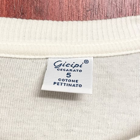 MADE IN ITALY製 gicipi クルーネックコットンセーター アイボリー 5サイズ