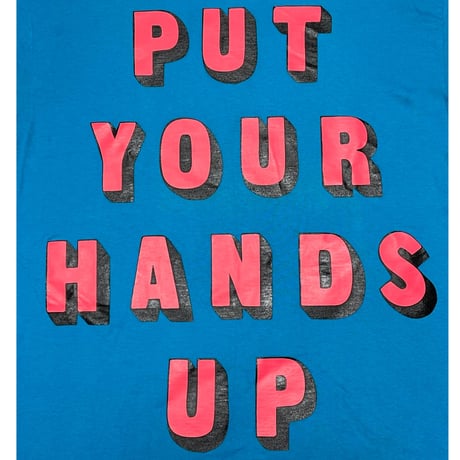 ROCSTAR PUT YOUR HANDS UP Tシャツ ターコイズブルー Mサイズ