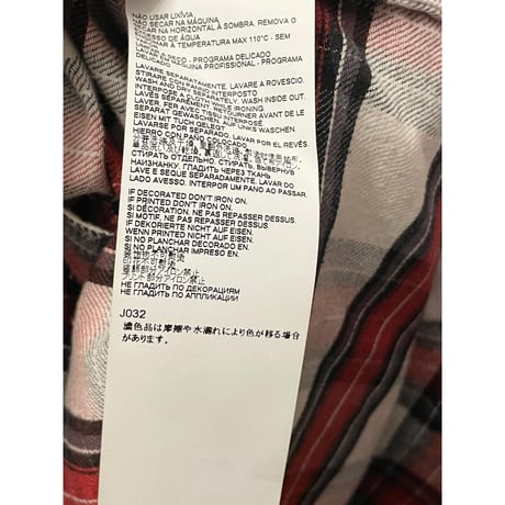 MADE IN ITALY製 DSQUARED2 チェック柄 長袖フランネルシャツ レッド×ホワイト×ブラック 36サイズ