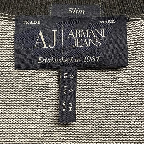 ARMANI JEANS コットンニットベスト チャコールグレー Sサイズ