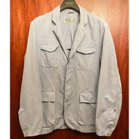 ▲訳あり商品▲ MADE IN ITALY製 JACOB COHEN テーラードジャケット型コットンヘンプジャケット サックスブルー Lサイズ