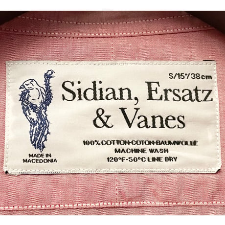 Sidian,Ersatz & Vanes ツートンカラー切り替え 長袖シャツ ホワイト×ピンク S/38-15サイズ