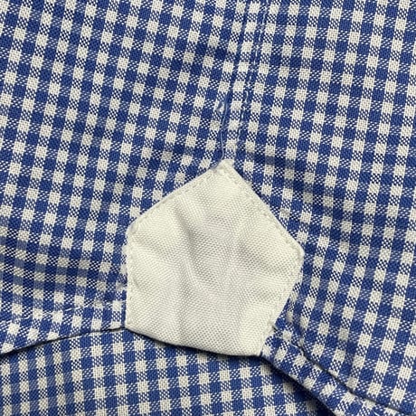 MADE IN ITALY製Cotonificio Albini生地使用 MADE IN JAPAN製 TOMORROWLAND BLUE WORK 長袖ギンガムチェック柄シャツ ブルー Mサイズ