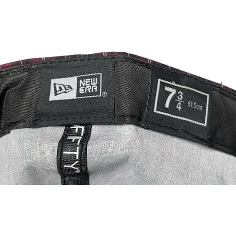 NEW ERA チェック柄ベースボールキャップ ワイン 7 3/4 61.5cm