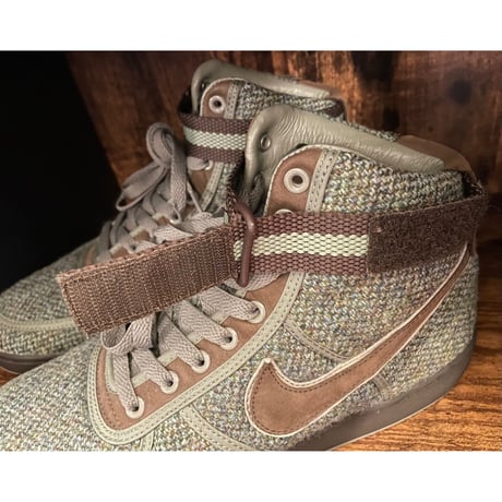 限定モデル NIKE VANDAL SUPREME HI PREMIUM × HARRIS TWEED WMNS ハイカットスニーカー グリーン×ブラウン WUS11/28cm