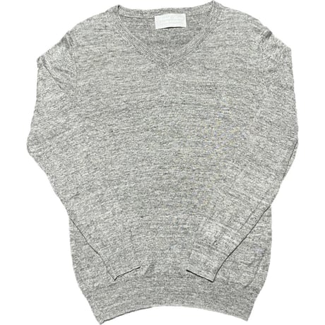 NANO UNIVERSE French Linen Vネックリネンセーター グレー Sサイズ