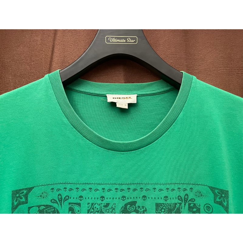 MADE IN BULGARIA製 DIESEL プリントTシャツ グリーン Mサイズ