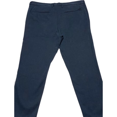 MADE IN ITALY製TESSUTI DI SONDRIO生地使用 HUGO BOSS コットンスラックス ネイビー 52サイズ