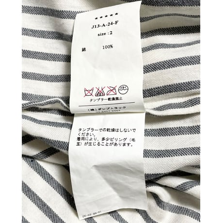 MADE IN JAPAN製 JOINTRUST ロング丈長袖シャツ ホワイト×グレー 2サイズ