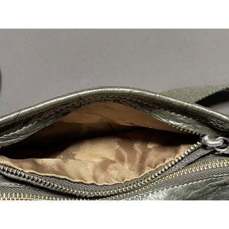 ▲訳あり商品▲ MADE IN JAPAN製 ANIARY レザーショルダーバッグ カーキ
