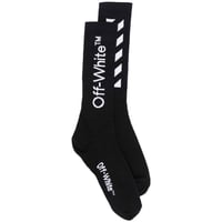 ★新品★ MADE IN ITALY製 2021-22FW OFF-WHITE ソックス DIAG MID LENGHT SOCKS BLACK WHITE OMRA001F21KNI0031001