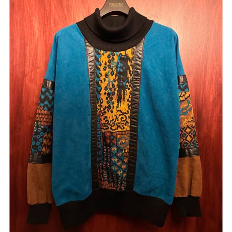 MADE IN USA製 jo handin タートルネックカットソー ブルー 14サイズ