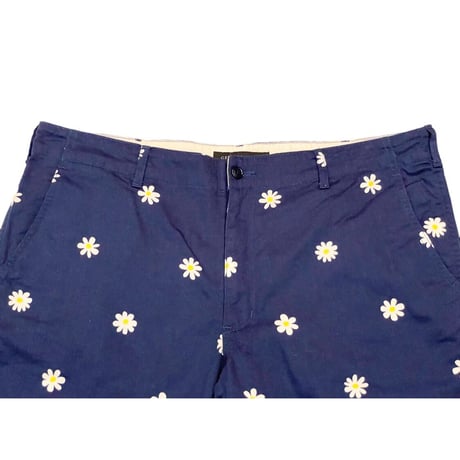 MADE IN JAPAN製 SHIPS GENERAL SUPPLY 花柄コットンハーフパンツ ネイビー XLサイズ