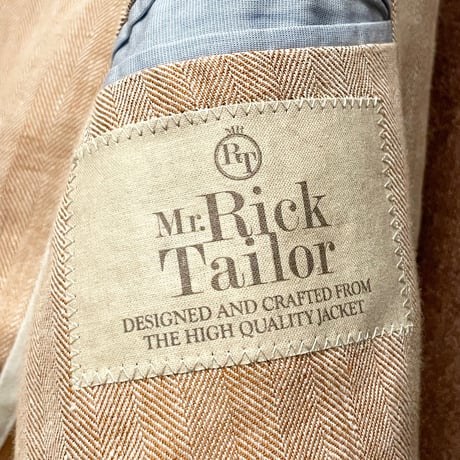 【BEAMS 取り扱い】 MADE IN ITALY製 Mr.Rick Tailor リネンテーラードジャケット オレンジ 46サイズ