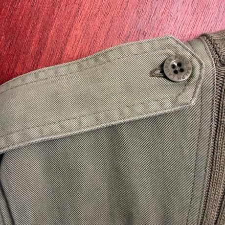 レア MADE IN HONG KONG製 90s インパクト21製 Polo by Ralph Lauren ミリタリーコットンセーター オリーブ Mサイズ