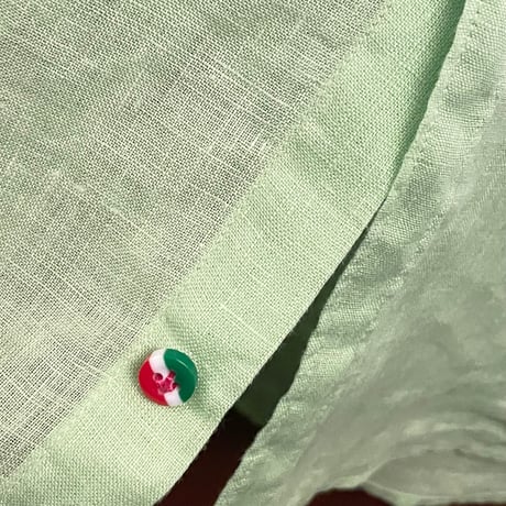 【BARNEYS NEWYORK 取り扱い】 MADE IN ITALY製 POGGIANTI 1958 長袖リネンシャツ ライムグリーン Lサイズ