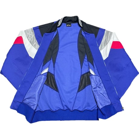 MADE IN JAPAN製 90's asics World Performanceモデル フルジップトラックジャケット ブルー Mサイズ相当