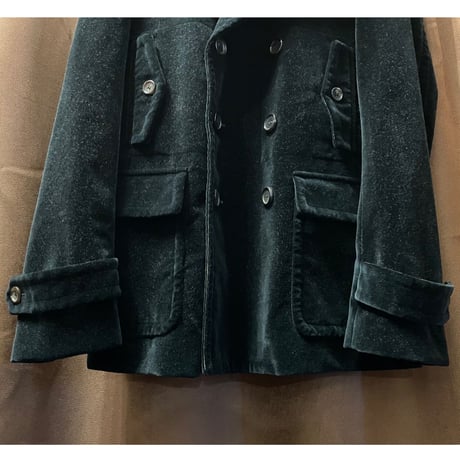 MADE IN ITALY製 GUCCI ベルベットPコート ブラック 48サイズ