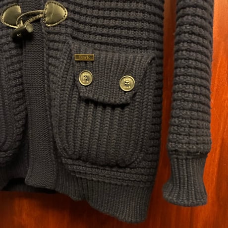 ▲訳あり商品▲ MADE IN ITALY製 Bark ニットダッフルコート ネイビー Sサイズ