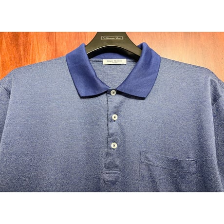 MADE IN ITALY製 Gian Bellini 半袖ニットポロシャツ ブルー Lサイズ