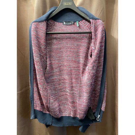 G-STAR RAW フルジップオーガニックコットンセーター レッド×ネイビー XSサイズ