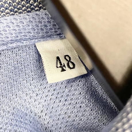 MADE IN ITALY製 Classici di Bilancioni 半袖ニットポロシャツ サックスブルー 48サイズ