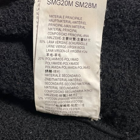 MADE IN ITALY製 ARMANI COLLEZIONI パイルニットウールジャケット ブラック 40サイズ