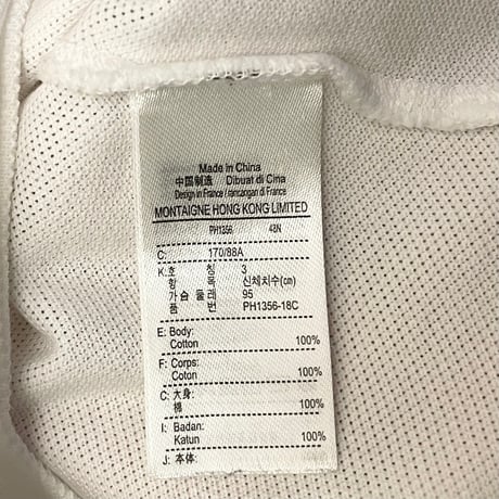 LACOSTE × DISNEY MICKEY MOUSE 刺繍入り半袖鹿の子ポロシャツ ホワイト 3/Sサイズ