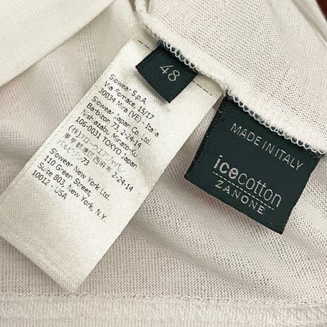 MADE IN ITALY製 ZANONE icecotton VネックTシャツ ホワイト 48サイズ