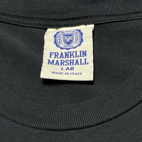 MADE IN ITALY製 FRANKLIN MARSHALL LAB フットボールシャツ型半袖Tシャツ ブラック Lサイズ