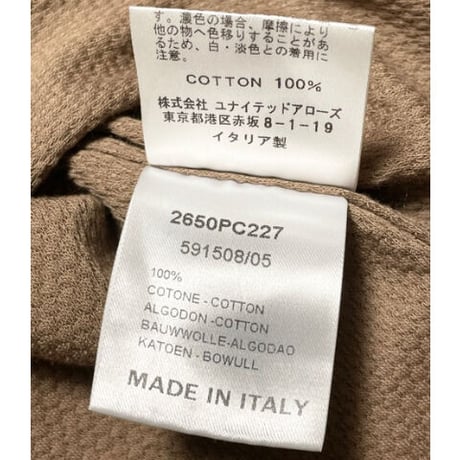 MADE IN ITALY製 GUY ROVER PER UNITED ARROWS 半袖ニットポロシャツ ブラウン Mサイズ