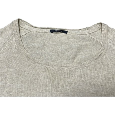 DENHAM クルーネックコットンニットセーター ベージュ 2サイズ