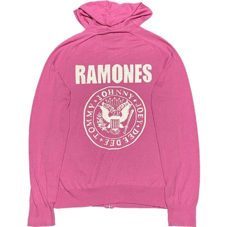 HYSTERIC GLAMOUR × RAMONES フルジップニットパーカー ピンク Mサイズ