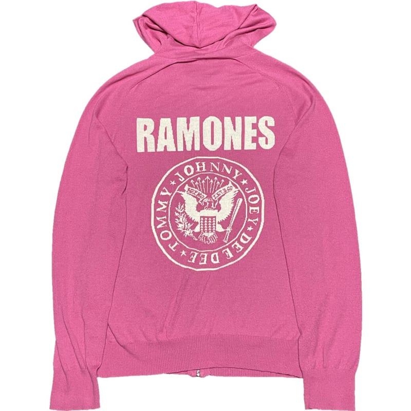 HYSTERIC GLAMOUR × RAMONES フルジップニットパーカー ピンク M