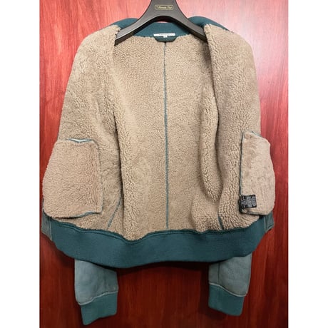CARVEN MA-1型 裏ムートンラムスウェードレザージャケット ダークグリーン 46サイズ