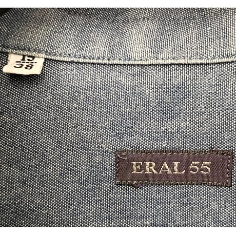 MADE IN ITALY製 ERAL55 長袖ボタンダウンダンガリーシャツ インディゴ 15-38サイズ