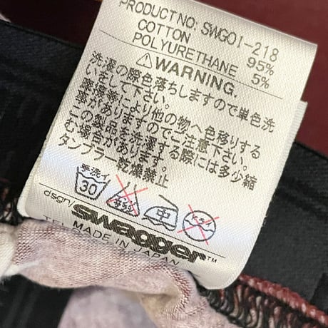 ☆タグ付き新古品☆ MADE IN JAPAN製 SWAGGER クロスボタニカル柄レギンス ワイン Fサイズ