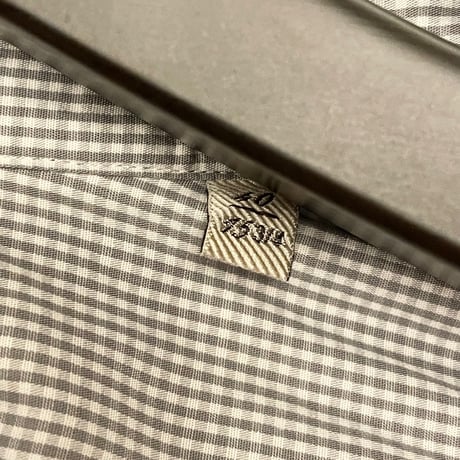 【BARNEYS NEWYORK 取り扱い】 MADE IN ITALY製 Giovanni Rosmini ギンガムチェック柄長袖シャツ グレー 40-15 3/4サイズ