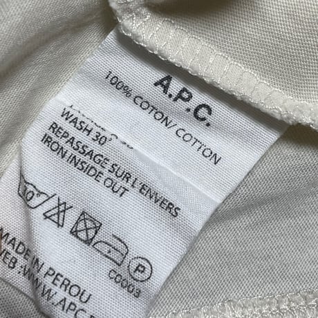 A.P.C. 半袖ロゴTシャツ クリーム Mサイズ