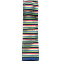 希少 MADE IN ITALY製 SEA ISLAND COTTON ボーダー柄 ニットネクタイ マルチカラー