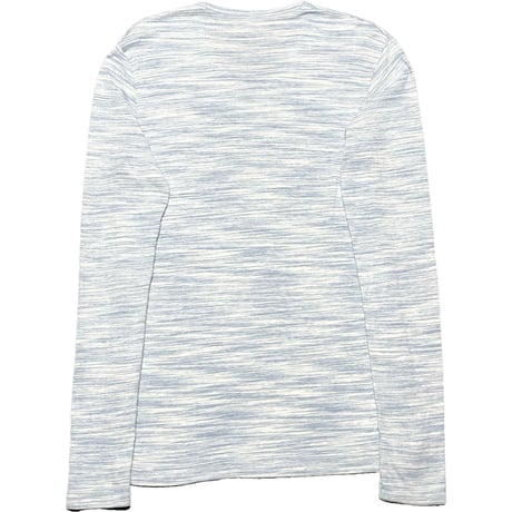 MADE IN JAPAN製 GREEN LABEL RELAXING マーブル調長袖VネックTシャツ ライトブルー Mサイズ