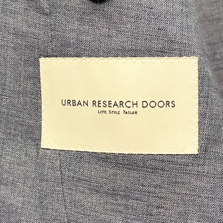 URBAN RESEARCH DOORS Cotonificio Albini生地 リネンテーラードジャケット ブルーグレー 48サイズ