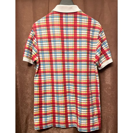 FRED PERRY チェック柄半袖鹿の子ポロシャツ マルチカラー Sサイズ