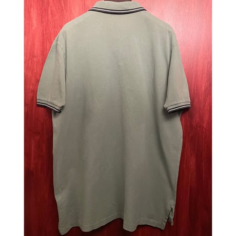 Polo by Ralph Lauren 襟ライン半袖鹿の子ポロシャツ グリーン XLサイズ