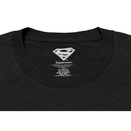 MADE IN MEXICO製 Superman ロゴプリント半袖Tシャツ ブラック Mサイズ