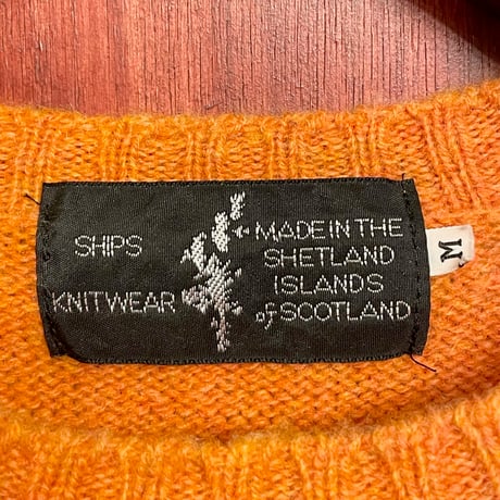 MADE IN SCOTLAND製 SHIPS KNITWEAR ウールセーター オレンジ Mサイズ
