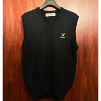 MADE IN SCOTLAND製 80s～90s LYLE & SCOTT Vネック ウールニットベスト ブラック